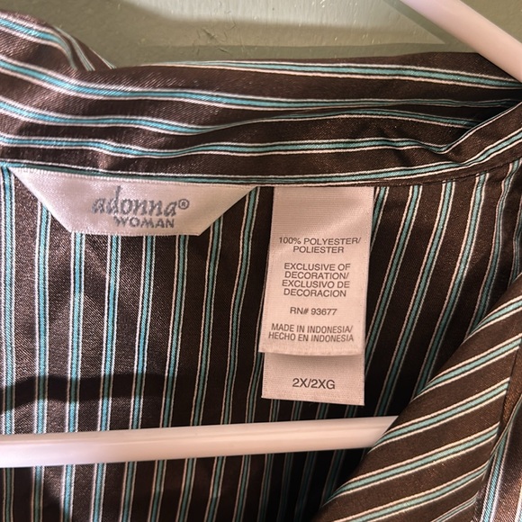 Adonna Womens two piece pajama set pin stripe - Picture 7 of 8